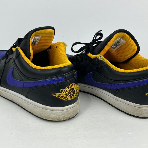 Nike Air Jordan Sneakers Size 10 Black Purple Lace Up Round Toe Low 553558-075 - Picture 3 of 9